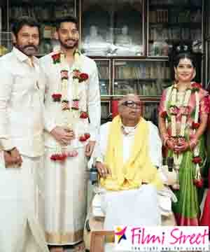 Vikrams Daughter Marries Karunanidhis Great Grandson